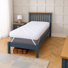 Neo Single Mattress Topper Soft Memory Foam Plush Bounce Fibre Breathable Diamond Quilted Fabric Elastic Anti Slip Corner Straps Secure Fit All UK Bed Sizes